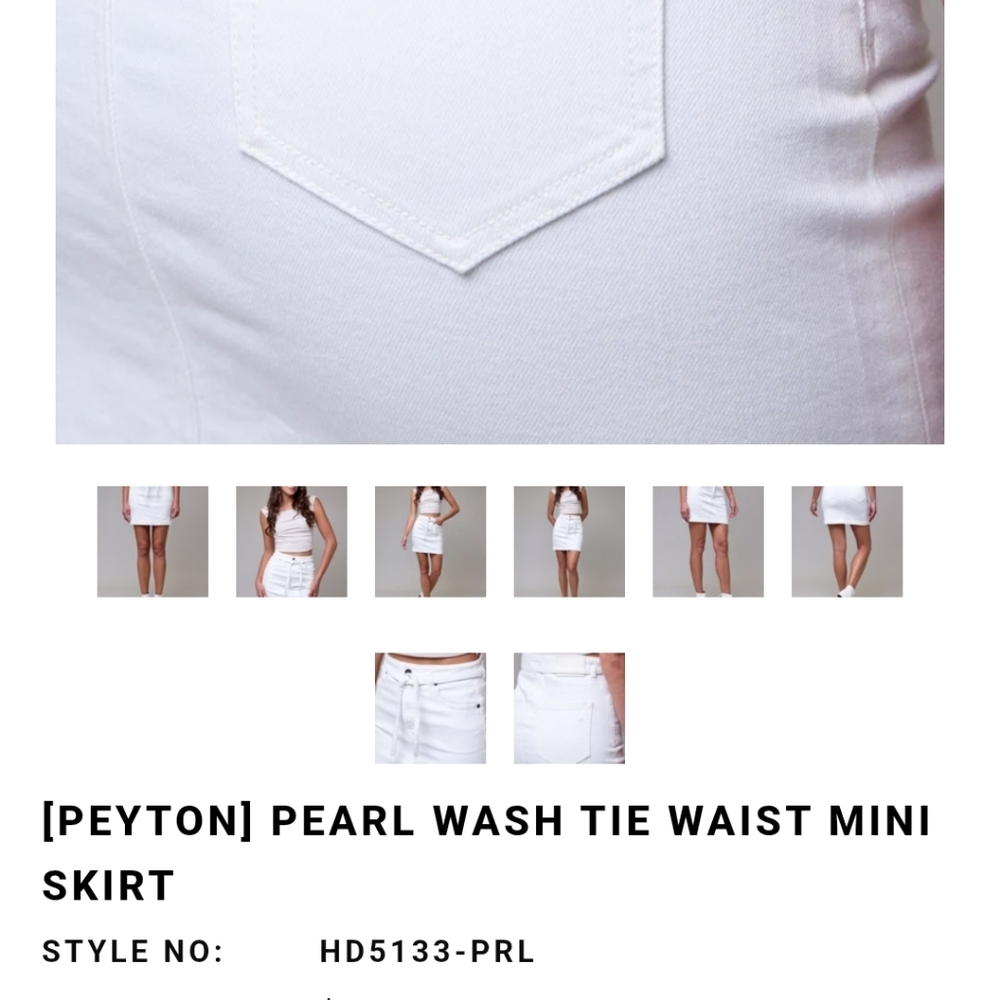Hidden Jeans Peyton Tie-Waist Mini Skirt in Pearl Wash - Picture 2 of 8